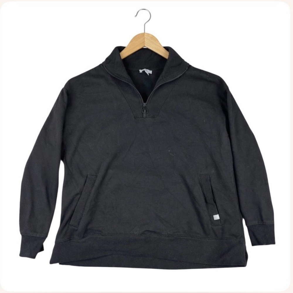 Talbots Black Johnny Collar Pullover